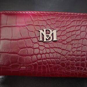 Wallet Badgley Mischka Vegan Leather Wine Color‎ New With Tags #0011